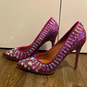 Steve Madden Galaxy Pink Glitter Pumps Size 8.5